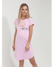 Ночная сорочка  для беременных и кормящих; розовый ой принт